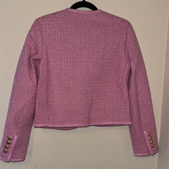 Pink Textured Women's Jacket - Picture 3 of 3